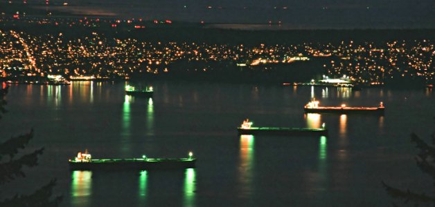 Tankers in Burrard Inlet, Vancouver