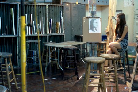 NYC art studio with drawing
