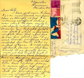 Letter from Helen to Bill in Yukon, 1944