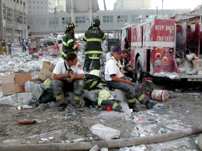 New York City firefighters after 9/11 attacks photo