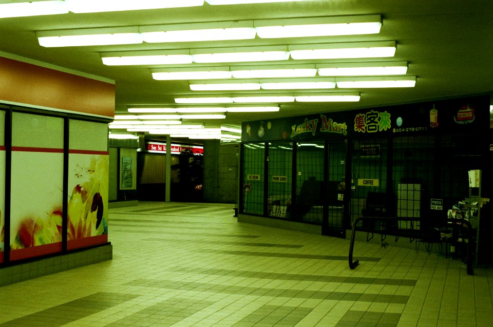 empty walkway at night