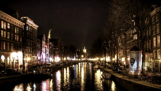 Amsterdam canal at Night
