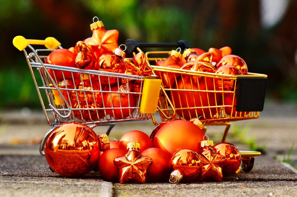Christmas business shopping cart