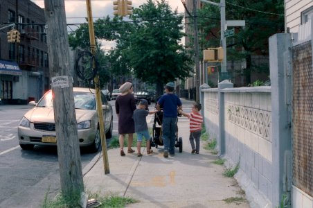 Family walking in NYC photo