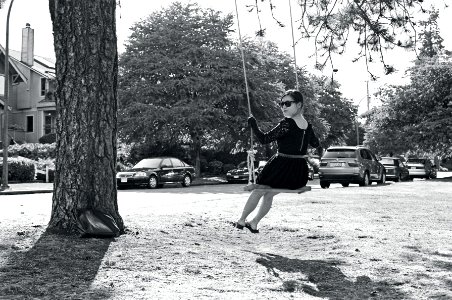Girl on Tree Swing 2 photo
