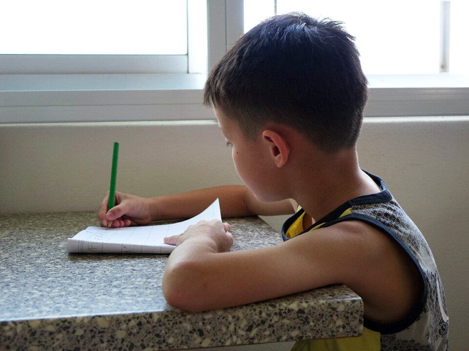 Student kid homework