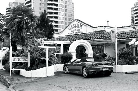 Greek Restaurant with Ferrari