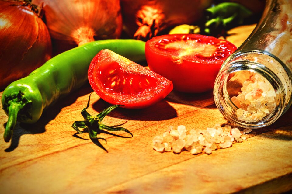 Cutting salt food photo