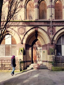 The shut door of Cornwallis Street Public Baths