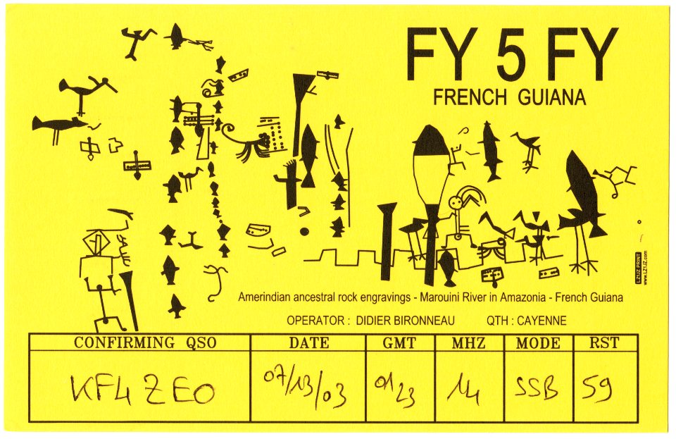 QSL FY5FY French Guiana