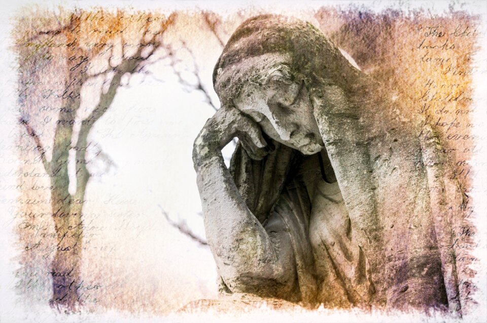 Statue cemetery mourning