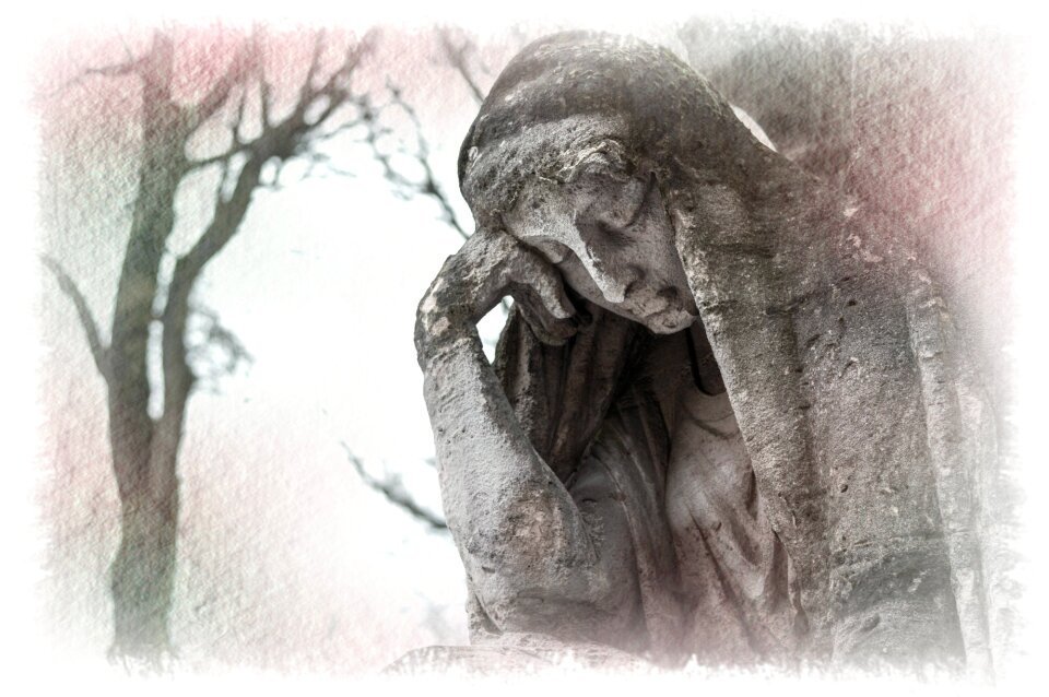 Statue cemetery mourning