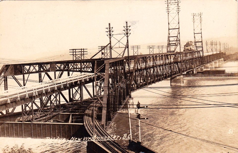 Postcard: Fraser River Bridge, New Westminster, BC, c.1925