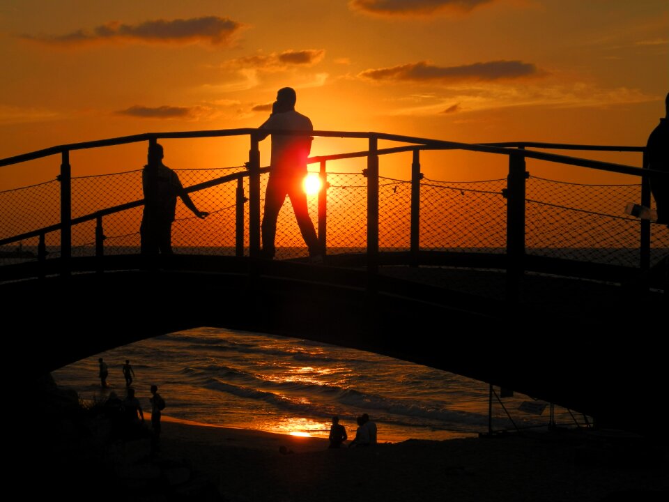 Dusk sunset silhouettes