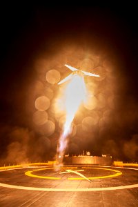 Falcon 9 JCSAT-14 first stage landing photo