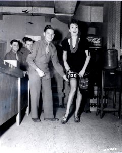 Gypsy Rose Lee at Camp Livingston, Louisiana in 1945