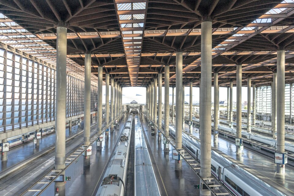 Railway station trains transport