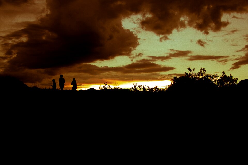 End of afternoon clouds landscape