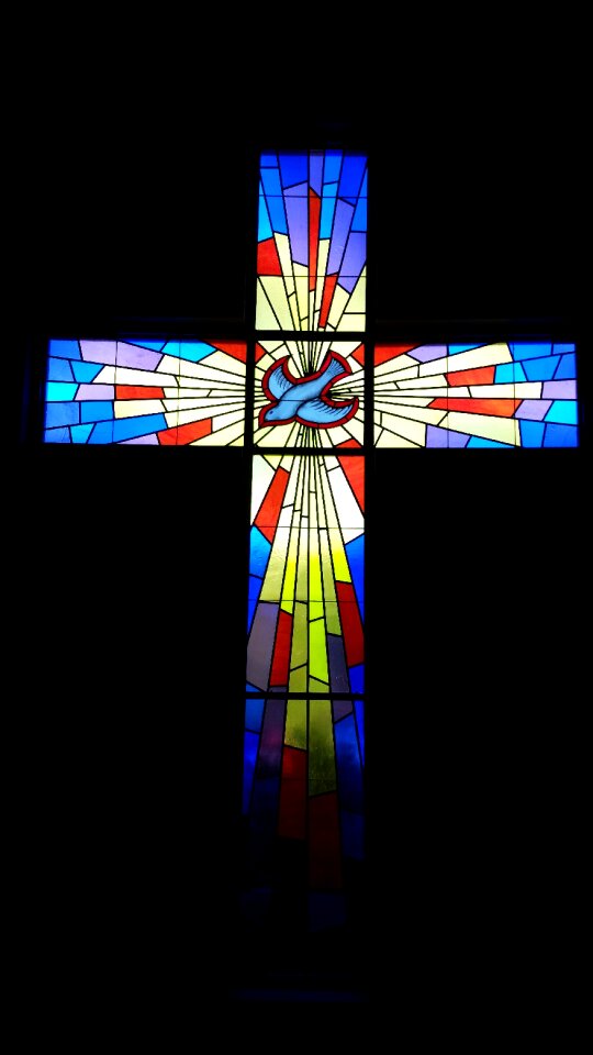 Black cross black church black window
