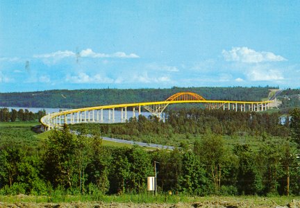 Postcard: Port Mann Bridge, c.1964 photo