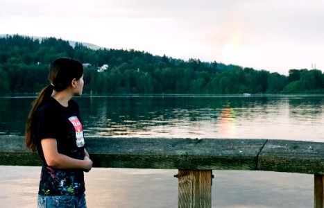 looking at the rainbow photo