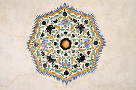 Pattern painted flowers eight sides