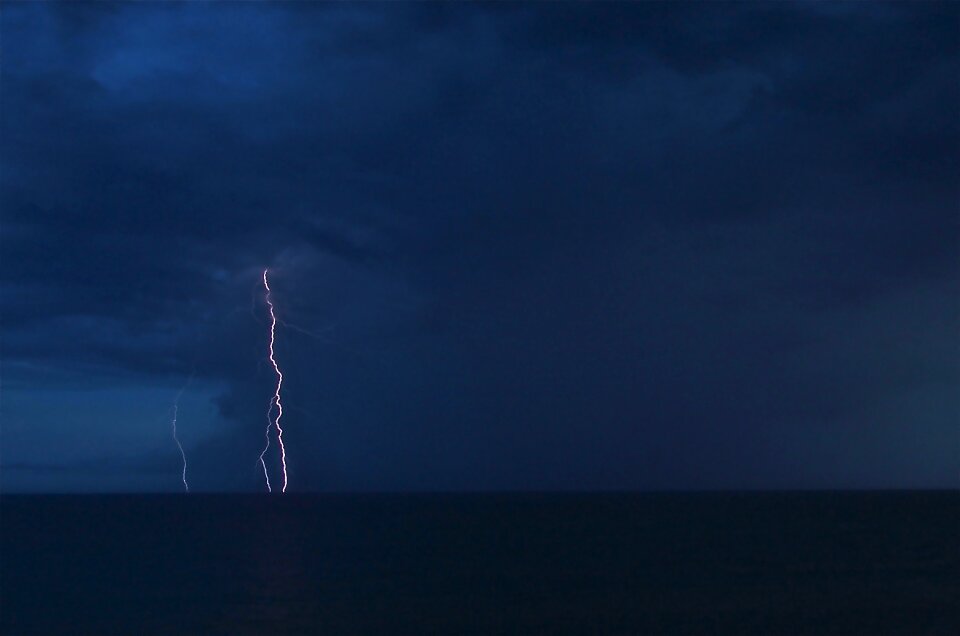 Water sea lightning storm