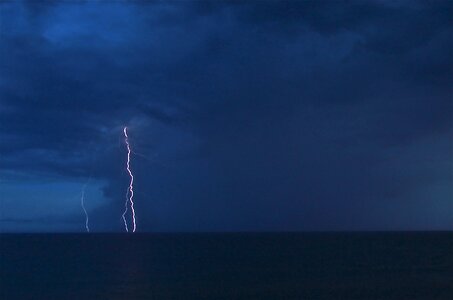Water sea lightning storm