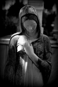 The virgin mary statue woman