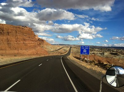 Blue clouds highway photo