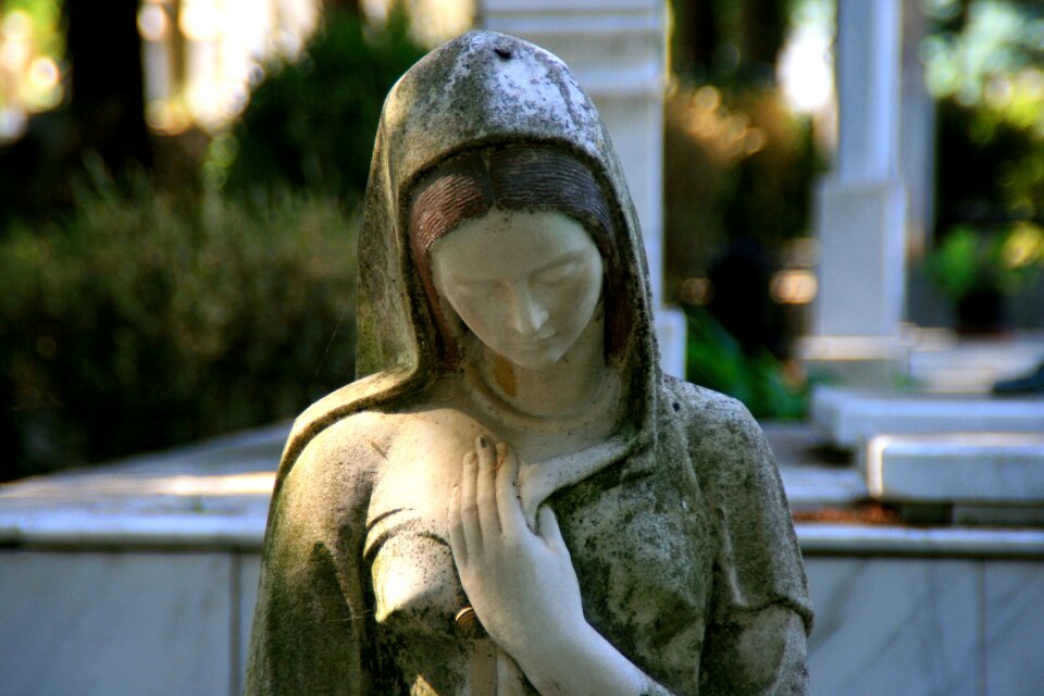 The virgin mary statue woman