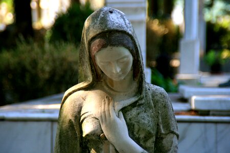 The virgin mary statue woman