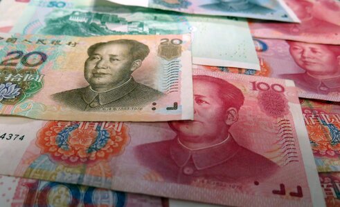 Yuan asia bank note photo