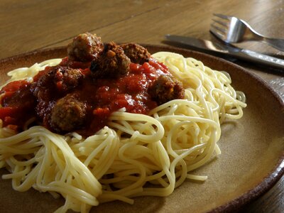 Lunch italian food tomato sauce photo