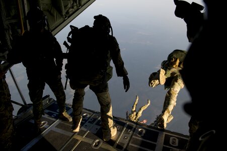 Jumping training military photo