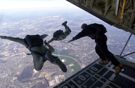 Jumping training military photo