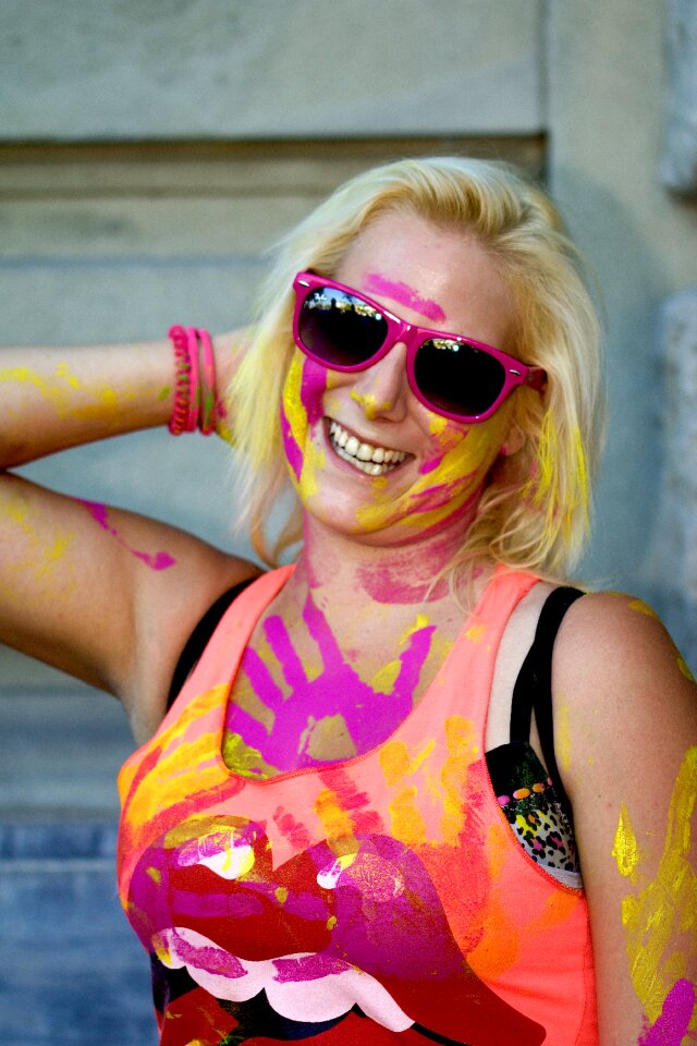 Portrait street parade color daubers