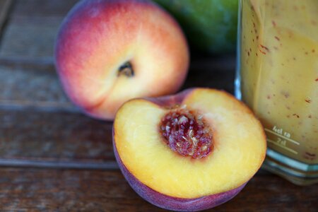 Glass healthy peach