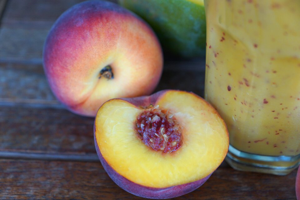 Glass healthy peach
