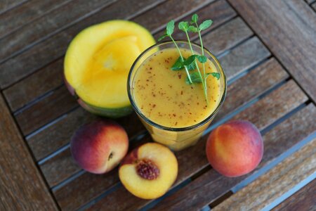 Glass healthy peach