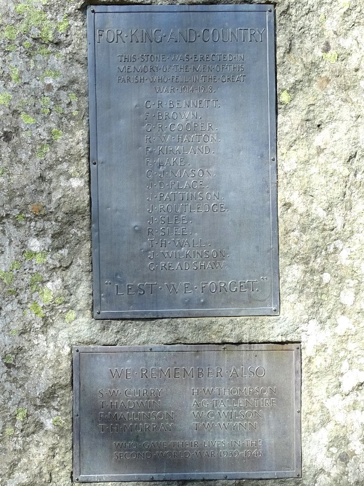 Patterdale Parish War Memorial Plaques