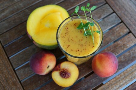 Glass healthy peach