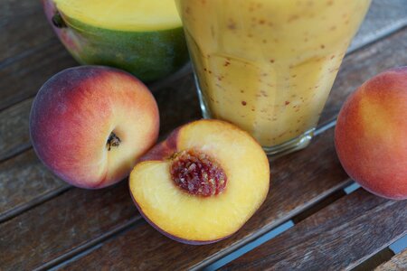 Glass healthy peach