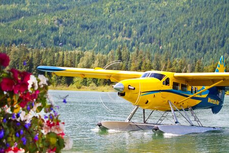 Yellow water plane photo