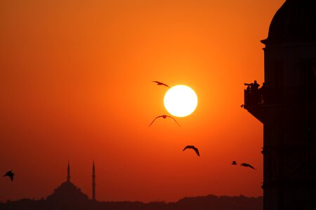 Istanbul the minarets sea coast photo