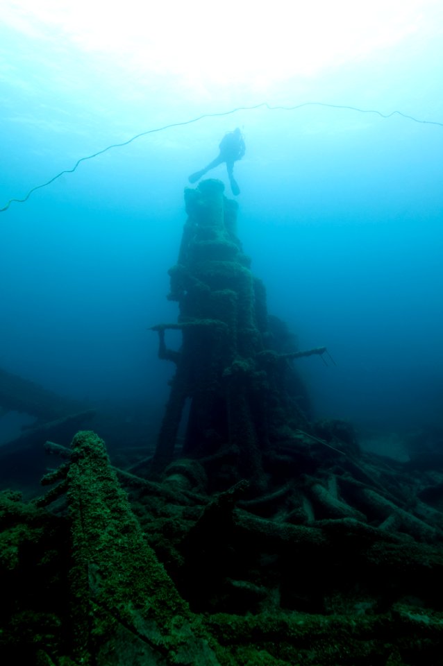 TBNMS -- Diver On Montana Engine And Diver