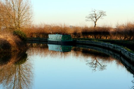 Narrowboat at Dusk.