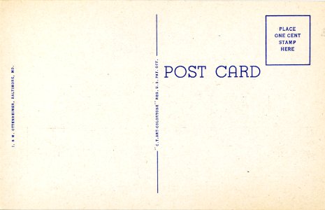 Back, Baltimore Postcard