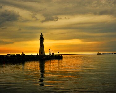Buffalo lighthouse sunset photo