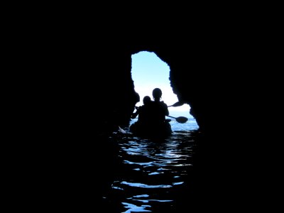 CINMS kayakers explore sea caves photo